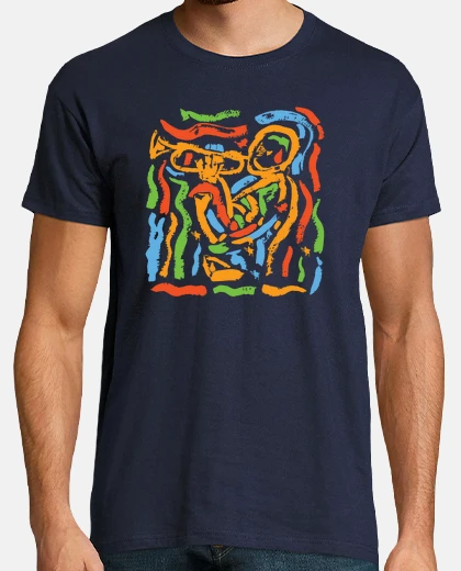 T-shirt trombettista jazz moderno artistico
