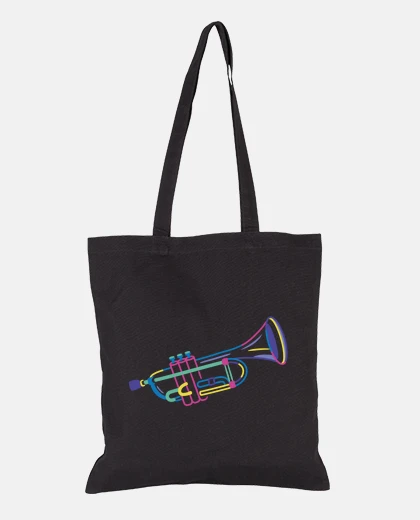 Bolsa trompeta jazz fusión cabaret fluo neón bolso de estudiante puntuación sala de estar música fiesta ra