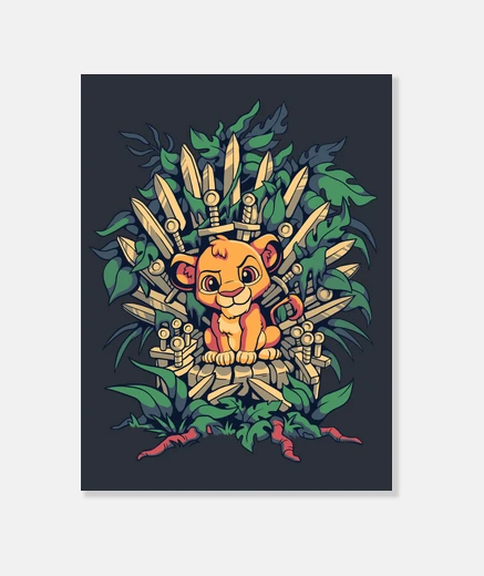 Tableau trône de fer simba roi lion des années 