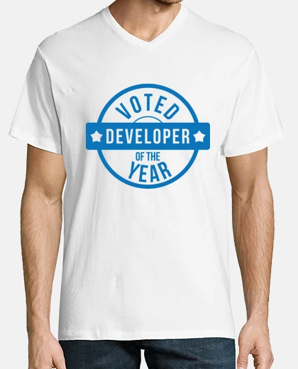 T-shirt tshirt geek: sviluppatore dell'anno