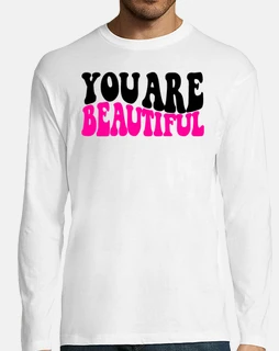 tu es belle illustration d&#39;affirmation rose noir
