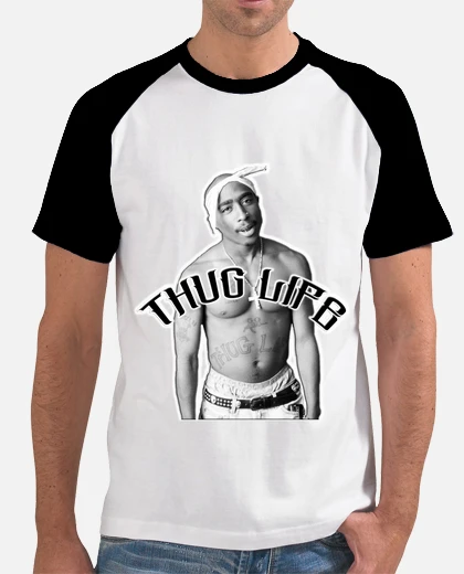 Camiseta tupac thug life hip hop 90s, estilo béisbol laTostadora