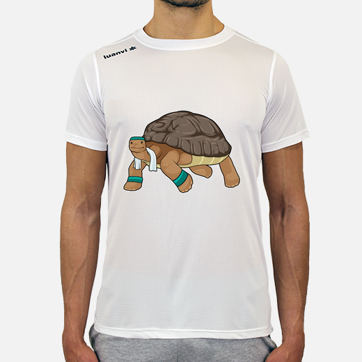 turtle as runner with towel