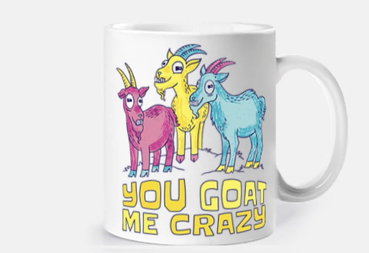 Taza tus cabras me vuelven loco juego de palabras taza café té cruasanes té de hierbas