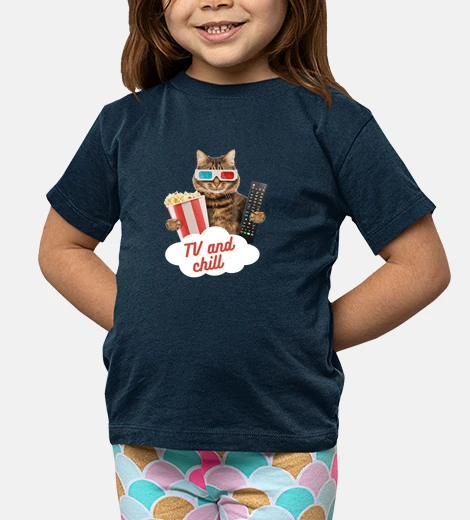 Ropa tv and chill funny cat popcorn