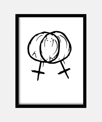 Framed two black female symbols