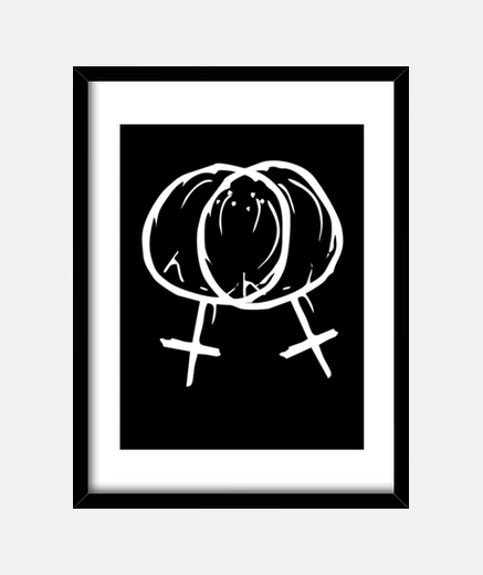 Framed two white female symbols