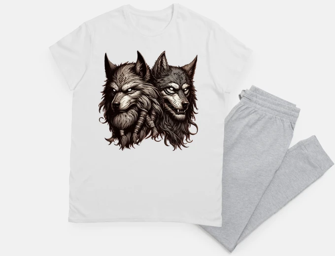 Pyjama Two Wolfs Norse Mythology Viking