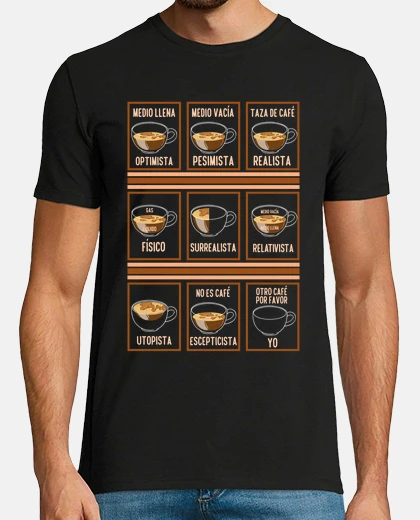 Tee-shirt types de café selon la psychologie café drôle humour caféine