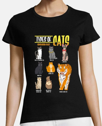 T-shirt types of cats humor felines tiger animals