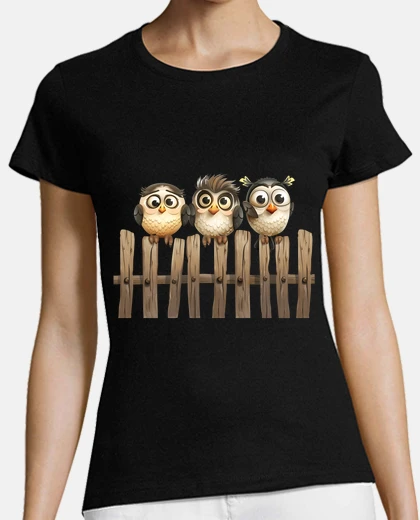 T-shirt uccelli dai grandi occhi