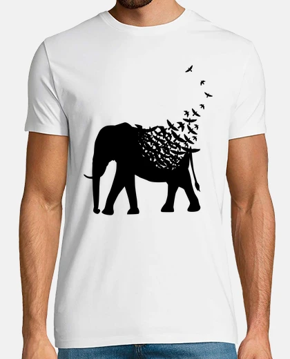 T-shirt uccelli elefanti