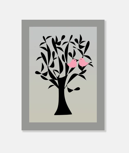 Stampa uccelli in amore