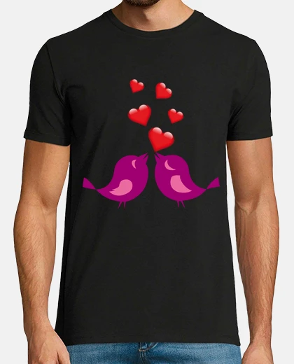 T-shirt uccelli innamoreeati cuore one s