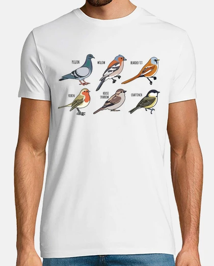 T-shirt uccelli pettirosso pig eon cinciallegra