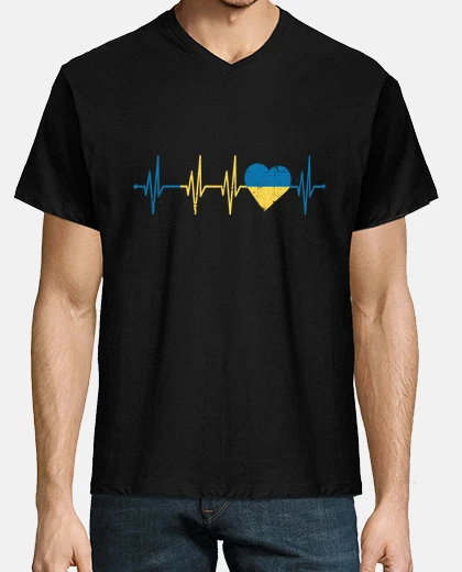 T-shirt Ukraine Heart Pulse Line ECG Heart Rate