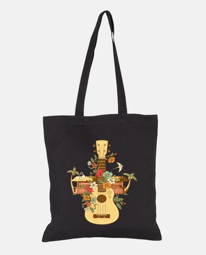 Bag ukulele hawaiian guitar hawaii aloha tote bag