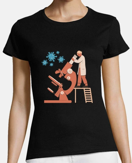 T-shirt umorismo al microscopio da laboratorio
