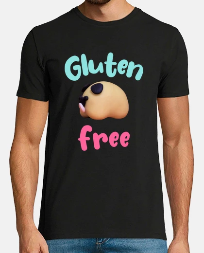 T-shirt umorismo carlino design free glutine