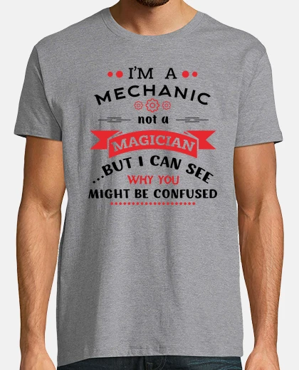 T-shirt umorismo meccanico non mago