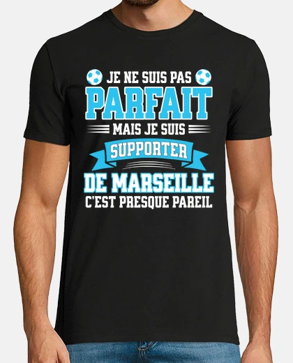 T-shirt umorismo tifoso di calcio marsiglia