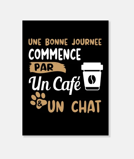 Stampa un caffè e un gatto li amore gatti