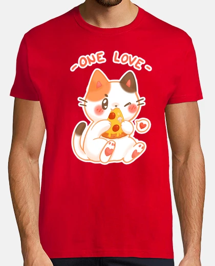 Tee-shirt un love - pizza au chat