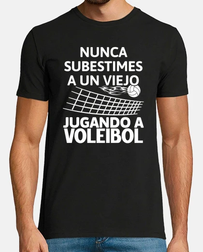 T-shirt un viejo jugando al voleibol jugador