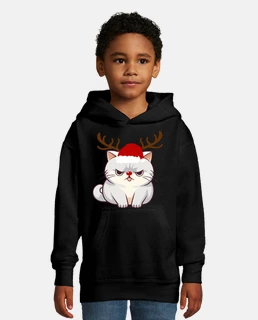 Un gato navideño con cuernos de reno
