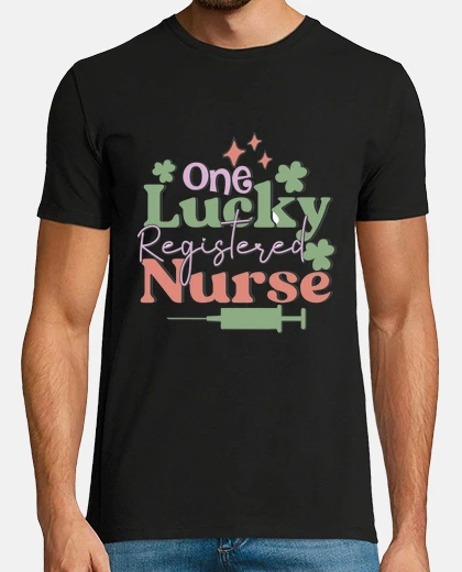 Camiseta una enfermera registrada afortunada