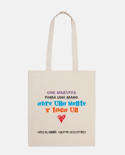 Bolsa Una maestra toca un corazón