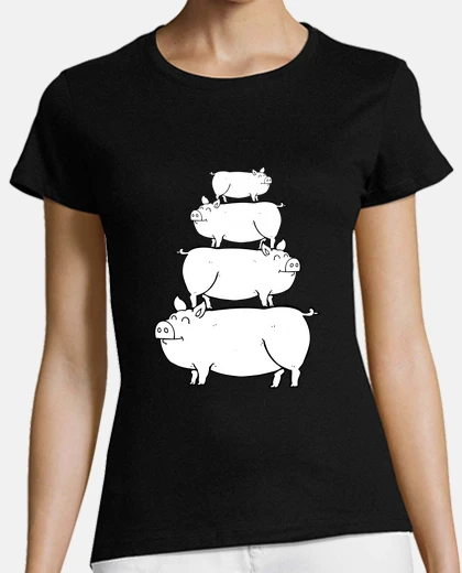 T-shirt una piramide di maiali