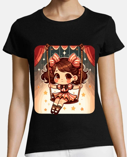 Tee-shirt une fille de cirque donne un spectacle 