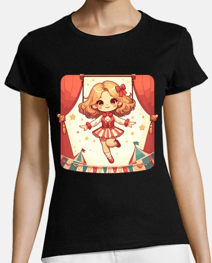 Tee-shirt une fille de cirque donne un spectacle 