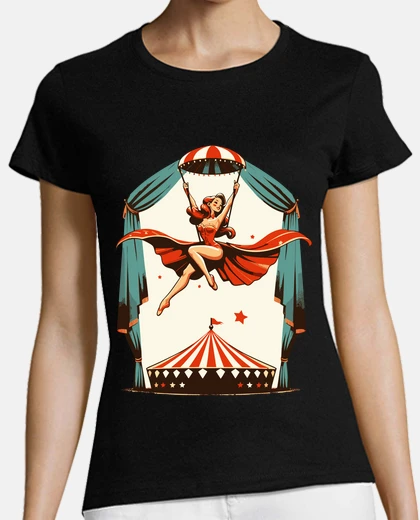 Tee-shirt une fille de cirque donne un spectacle 