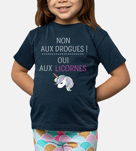 Kids unicorn anti drugs humor girl gift