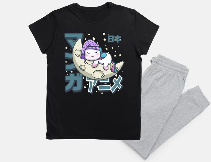 Pyjama unicorn nap on the moon