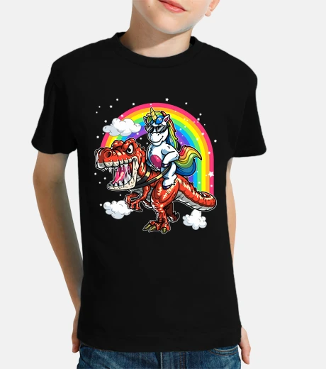 Kids unicorn on t rex tyrannosaurus gift