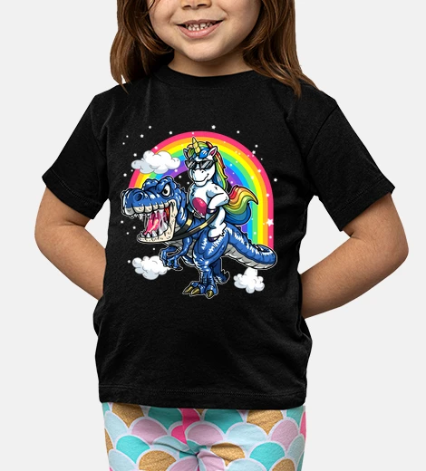 Kids unicorn on t rex tyrannosaurus gift