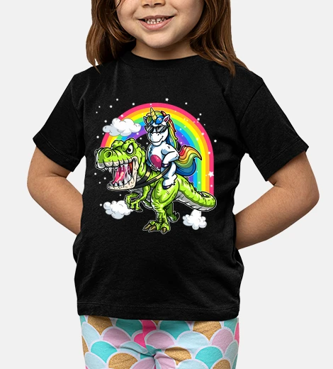 Kids unicorn on t rex tyrannosaurus gift
