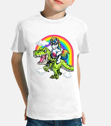 Kids unicorn on t rex tyrannosaurus gift