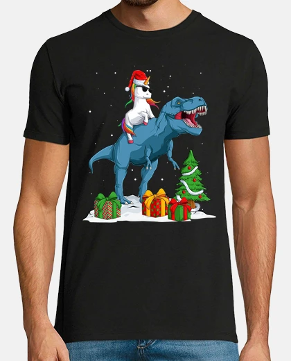 T-shirt unicorn t rex christmas dinosaur gift