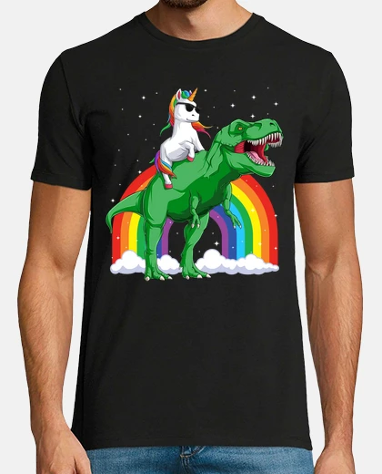 T-shirt unicorn t rex dinosaur boy gift