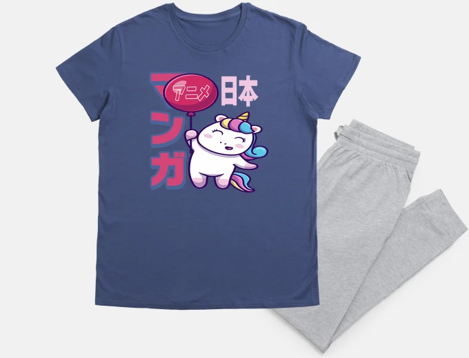 Pyjama unicorn with balloons