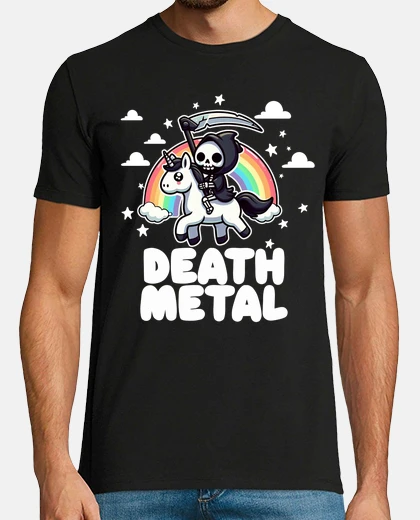 Camiseta unicornio de death metal
