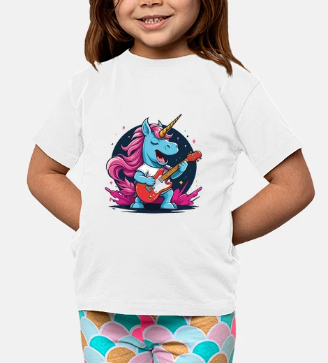Abbigliamento unicorno che suona la chitarra rock pop