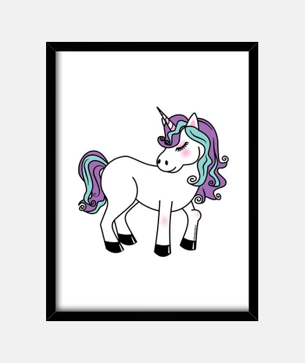 Quadro unicorno kawaii
