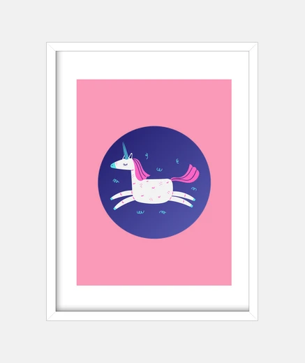 Quadro unicorno picture room girl pink original