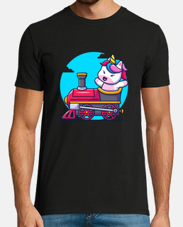 unicorno in una locomotiva