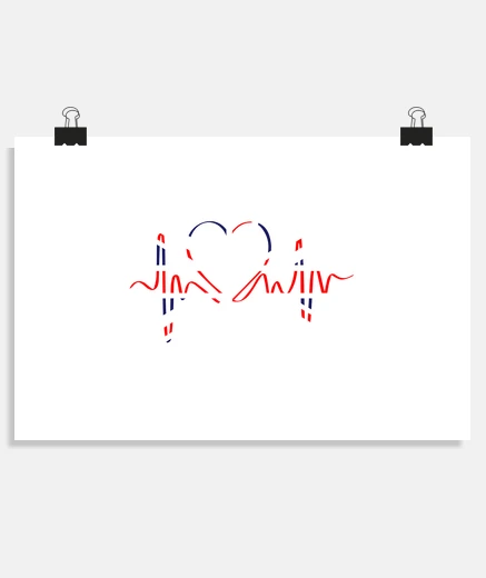 Poster union jack battement de coeur uk drapea